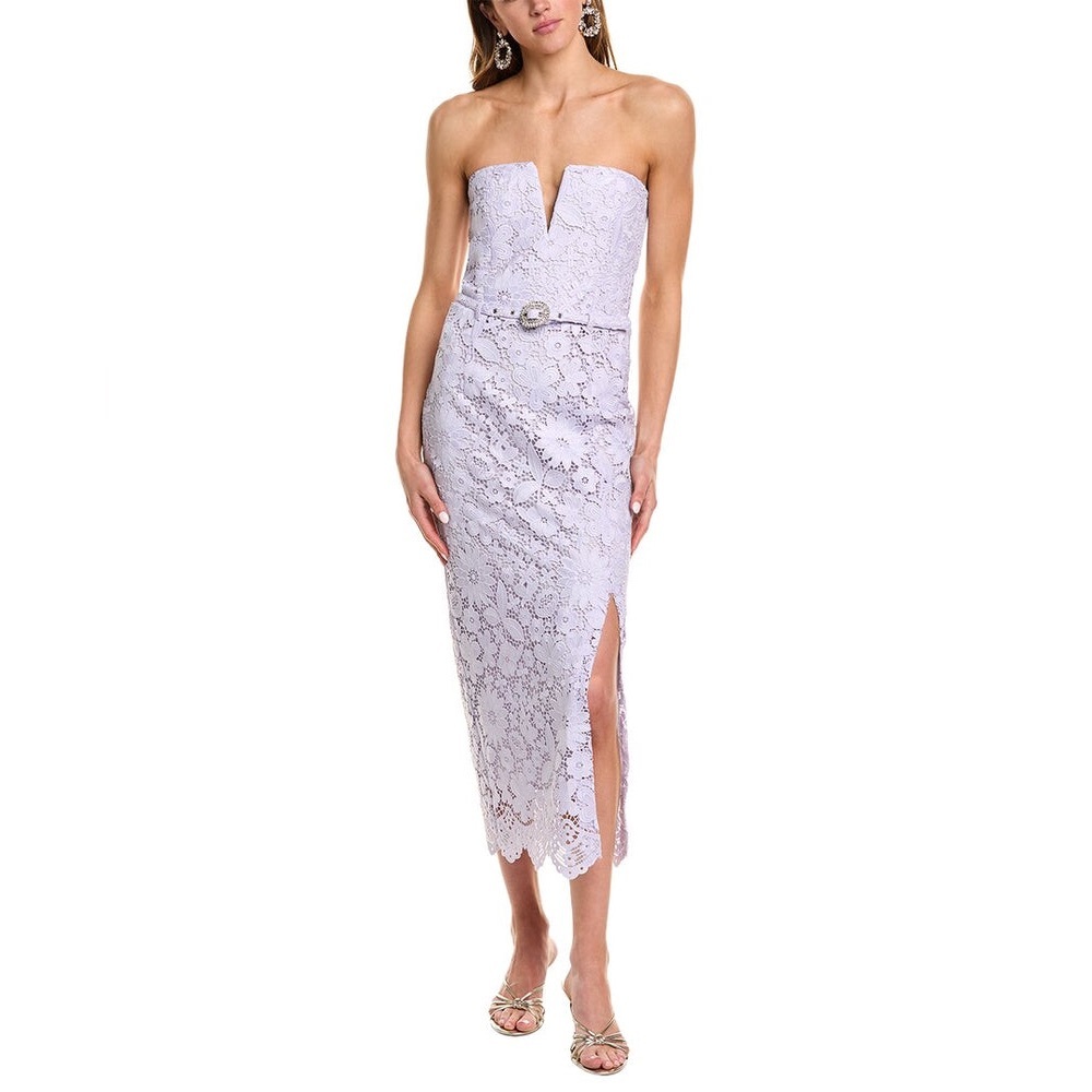 NWT Generation Love Milette Lace Strapless Lilac Midi Dress